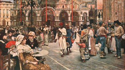 Pyhän Markuksen aukio, Venetsia, 1883, c1902. tekijältä Unbekannt