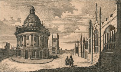 St. Marys Church ja Radcliffe-kirjasto Oxfordissa, 1700-luku. tekijältä Unbekannt