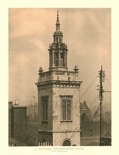 St Michael, Paternoster Royal, The Steeple, 1800-luvun puolivälissä. tekijältä Unbekannt