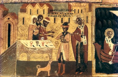 Pyhä Nikolaus, fragmentti, 1700-luku tekijältä Unbekannt