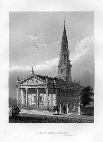 St Pauls Chapel, Broadway, New York, 1855 tekijältä Unbekannt