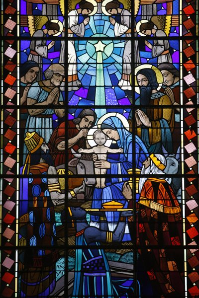 Lasimaalaus Notre Dame du Rosairen katolisessa kirkossa: Seimi, Saint-Ouen, Ranska tekijältä Unbekannt