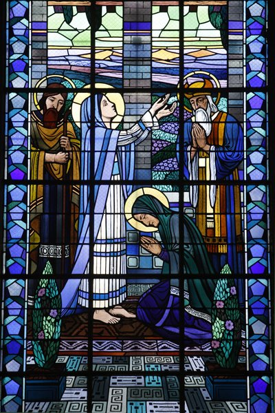 Lasimaalaus Notre Dame du Rosairen katolisessa kirkossa: Visitation, Saint-Ouen, Ranska tekijältä Unbekannt