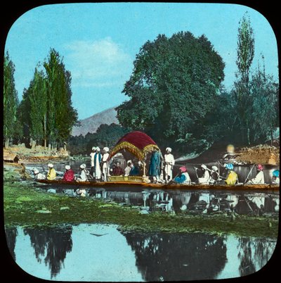 Valtion proomu Apple Tree -kanavalla, Intia, 1800-luvun lopulla tai 1900-luvun alussa tekijältä Unbekannt