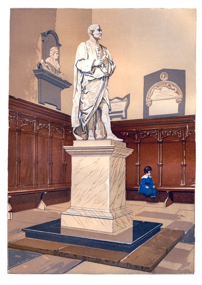 Sir Isaac Newtonin patsas Trinity Collegen kappelissa, Cambridgessa, 1850 tekijältä Unbekannt
