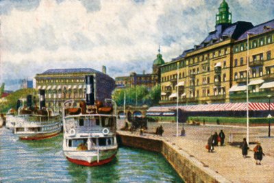 Höyrylaiva Grand-hotellin laiturilla, Tukholma, v1928. tekijältä Unbekannt