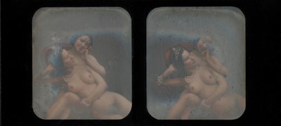 [Stereografinen näkymä kahdesta alastomasta naisesta], 1840-luku. tekijältä Unbekannt