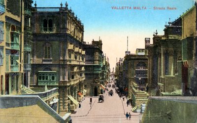 Strada Reale, Valletta Malta, 1900-luku tekijältä Unbekannt