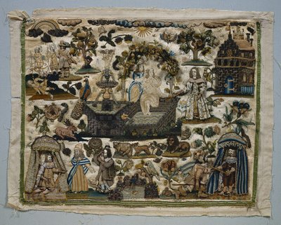Stumpwork Panel: Story of Daavid ja Batseba, 1658. tekijältä Unbekannt