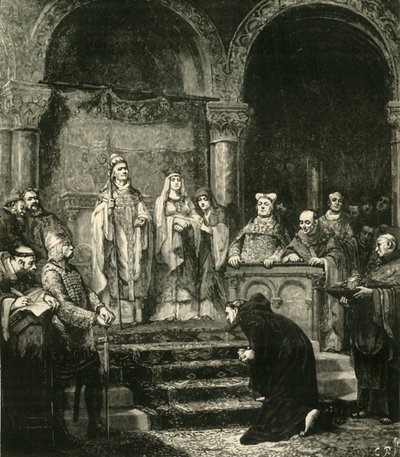 Henrik IV:n ehdotus. Canossassa, 1077, 1890. tekijältä Unbekannt