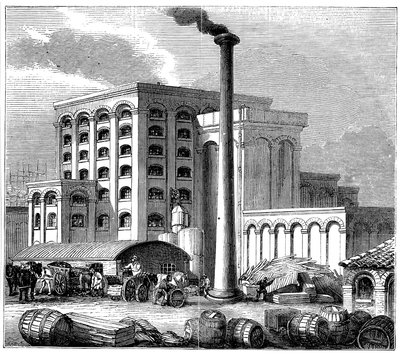 Sokerinjalostamo, Southampton, Englanti, joka avattiin vuonna 1851 tekijältä Unbekannt