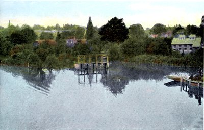 Auringonlasku Thamesissa, Caversham, Berkshire, 1900-luku tekijältä Unbekannt