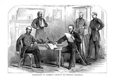 Kenraali Johnstonin antautuminen kenraali Shermanille, 26. huhtikuuta 1865, 1872 tekijältä Unbekannt