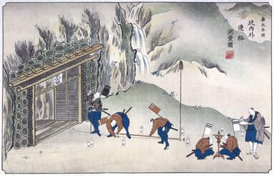 Kaivoksen sisäänkäynnin kartoitus, Japani, n. 1850 tekijältä Unbekannt