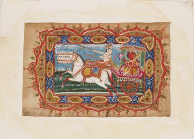Surya, aurinkojumala, seitsemän hevosen vetämissä vaunuissa, 1800-luvun alku tekijältä Unbekannt