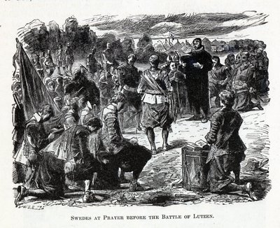 Ruotsalaiset rukouksessa ennen Lützenin taistelua, 1882 tekijältä Unbekannt