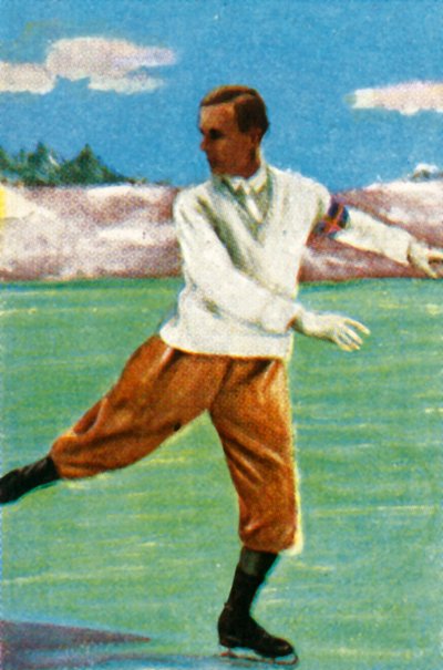 Ruotsalainen taitoluistelija Gillis Grafström, 1928. tekijältä Unbekannt