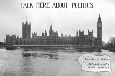 Keskustele täällä politiikasta - Jaeneckes Inksin mainos, 1909. tekijältä Unbekannt