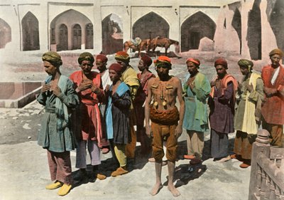 Teheran. Procession De Derviches Martyrs, Dervish-marttyyrien kulkue, 1900. tekijältä Unbekannt