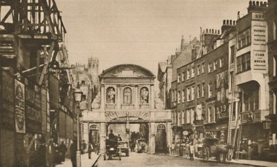 Temple Bar: Kaupungin raja Strandissa vuonna 1878, n. 1935. tekijältä Unbekannt