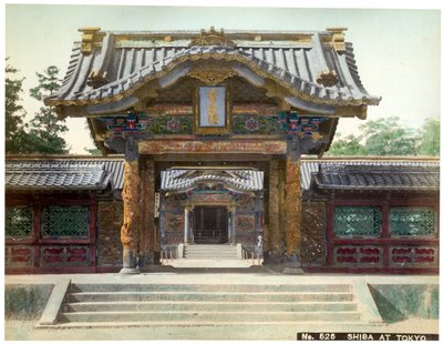 Temppelin portti, Shiba, Tokio, Japani, 1900-luvun alku tekijältä Unbekannt