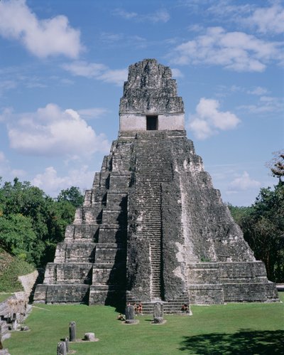 Jaguarin temppeli (Temple 1) Maya, myöhäinen klassikkokausi n. 600-900 (kuva) tekijältä Unbekannt
