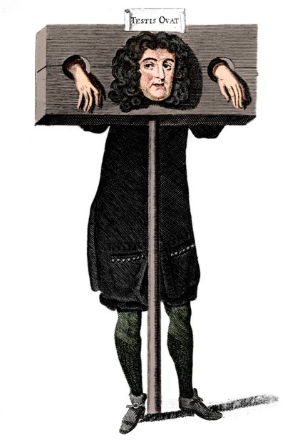 Testis Ovat, Titus Oates pillerissä, 1600-luku c1905 tekijältä Unbekannt