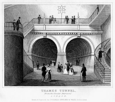Thames-tunneli, Lontoo, 1800-luku tekijältä Unbekannt