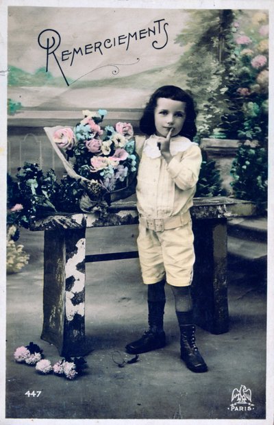 Kiitos, vanha ranskalainen postikortti, c1900 tekijältä Unbekannt