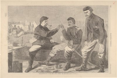 Kiitospäivä armeijassa - Illallisen jälkeen: The Wish-Bone Harpers Weekly, V..., 3. joulukuuta 1864. tekijältä Unbekannt