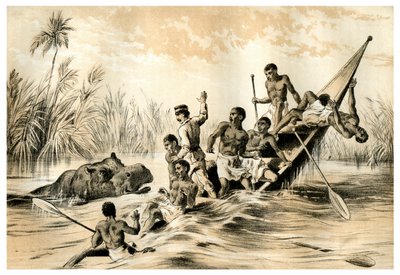 Seikkailu virtahevon kanssa, 1883 tekijältä Unbekannt
