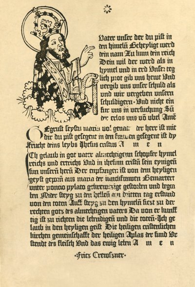 Kaikkivaltias, Paternosterin, Ave Marian ja Credon kanssa saksaksi, 1915. tekijältä Unbekannt