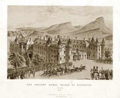 Muinainen Holyroodin kuninkaallinen palatsi. Edinburgh, 1800-luvun puoliväli tekijältä Unbekannt