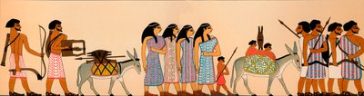 Seemiläisten paimentolaisten heimon saapuminen Egyptiin, 1895 eKr., 1903 tekijältä Unbekannt