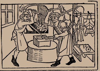 Sepän taito. Rodericus Zamorensiksen Speculum Vitae Humanaesta, 1479. tekijältä Unbekannt