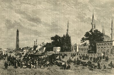 At-Meidan - Muinainen Hippodromi - Theodosiuksen pylväs, Konstantinopoli, 1890. tekijältä Unbekannt
