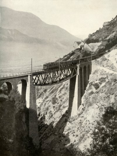 Baltschieder-viadukti Lotschbergin pääradalla..., 1935-36. tekijältä Unbekannt