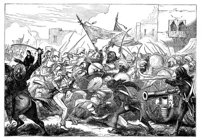 Taistelu Gujeratissa, 1800-luku tekijältä Unbekannt