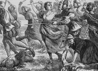 Ancrum Moorin taistelu, 27. helmikuuta 1545, vuonna 1880 tekijältä Unbekannt