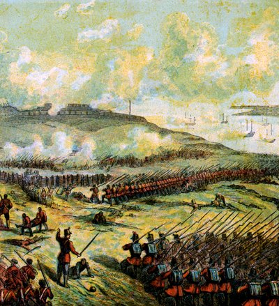 Inkermanin taistelu, 1854, c1850-luku tekijältä Unbekannt