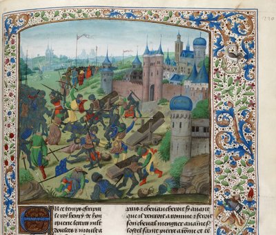 Nikopoliksen taistelu 25. syyskuuta 1396, noin 1470-1475. tekijältä Unbekannt