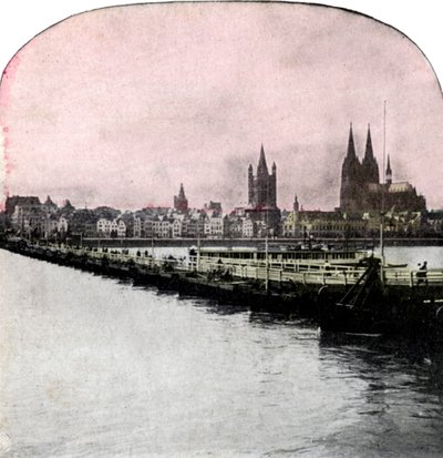 Venesilta Reinin yli, Köln, Saksa, 1900-luvun alku tekijältä Unbekannt