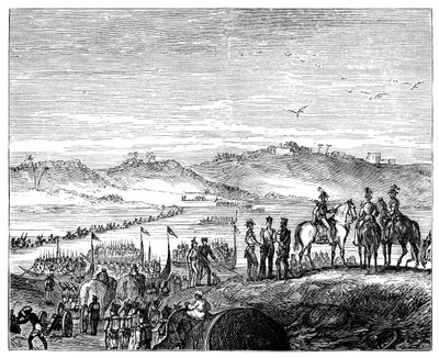 Brittiarmeija ylittää Sutlej-joen, Intia, 1800-luku, 1900 tekijältä Unbekannt