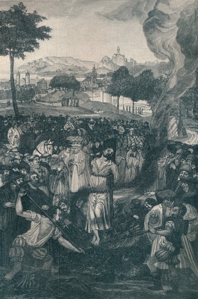 John Hussin polttaminen Konstanzin kirkolliskokouksessa, 6. heinäkuuta 1415, 1907 tekijältä Unbekannt