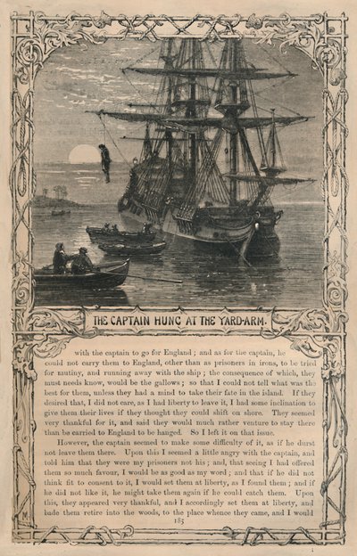 Kapteeni riippui Yard-Armissa, n. 1870 tekijältä Unbekannt