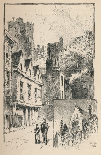 Linna Thames Streetiltä. Hieman ulkoseiniä, 1895 tekijältä Unbekannt