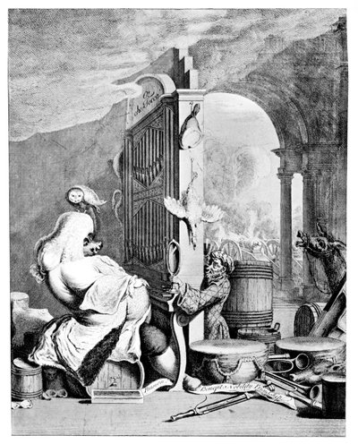 Viehättävä brute, satiiri Händelistä, 1754 tekijältä Unbekannt