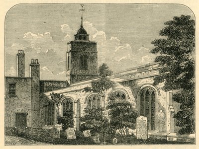 The Church of Allhallows, Barking, vuonna 1750, c1872. tekijältä Unbekannt