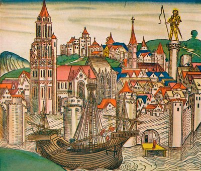 Trevison kaupunki carrackin kanssa, 1493 tekijältä Unbekannt