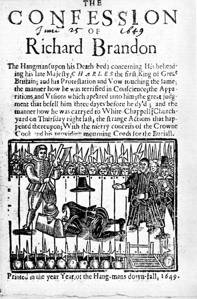 Richard Brandonin tunnustus, 1649 tekijältä Unbekannt